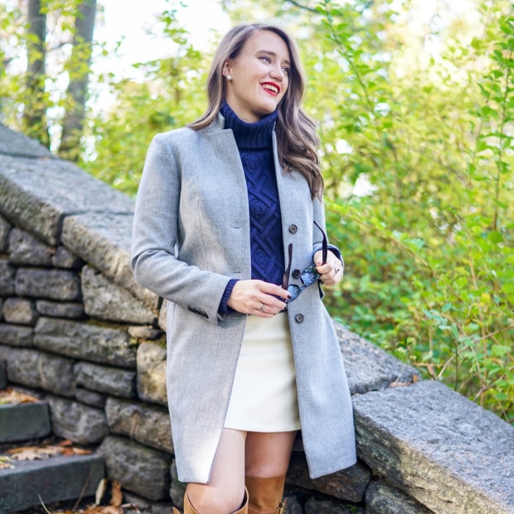 J Crew Regent Grey Coat Wool NWOT